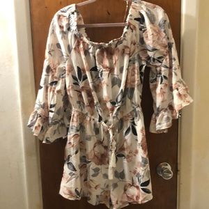 Hint of Blush Floral Romper